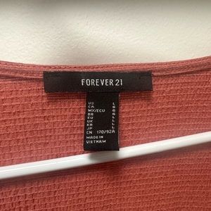 Forever 21 pink crop top size large